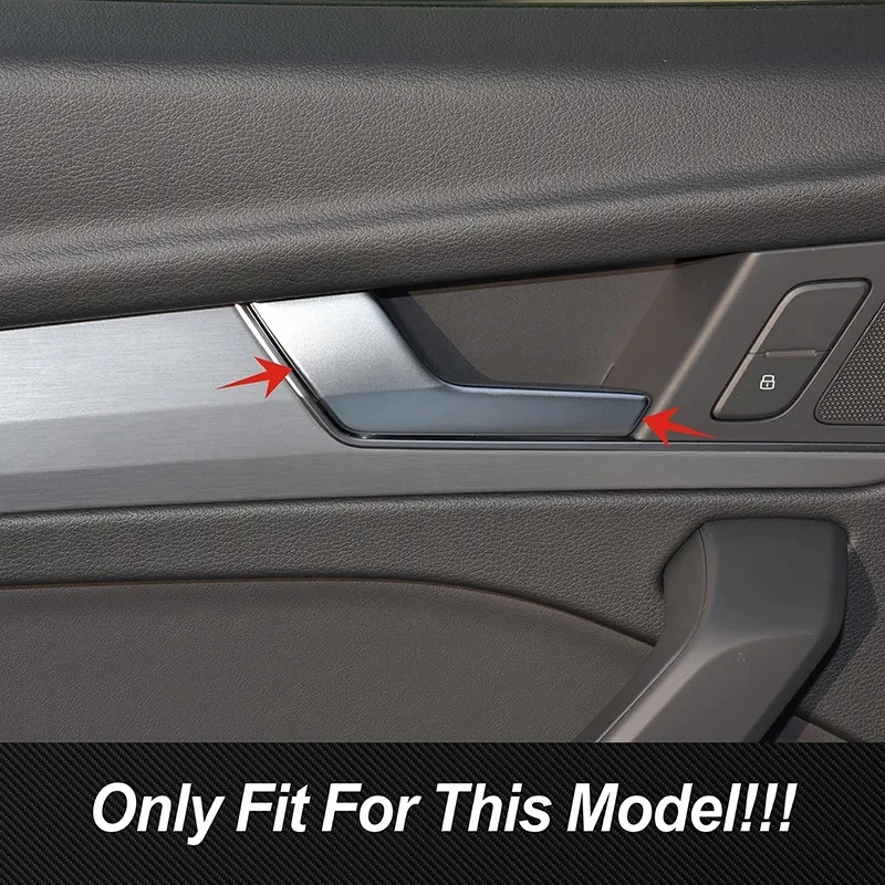 Carbon Fiber Car Styling Inside Door Armrest Handle Decoration Cover Trim For Audi Q5 FY 2018 -2022 Interior Accessories