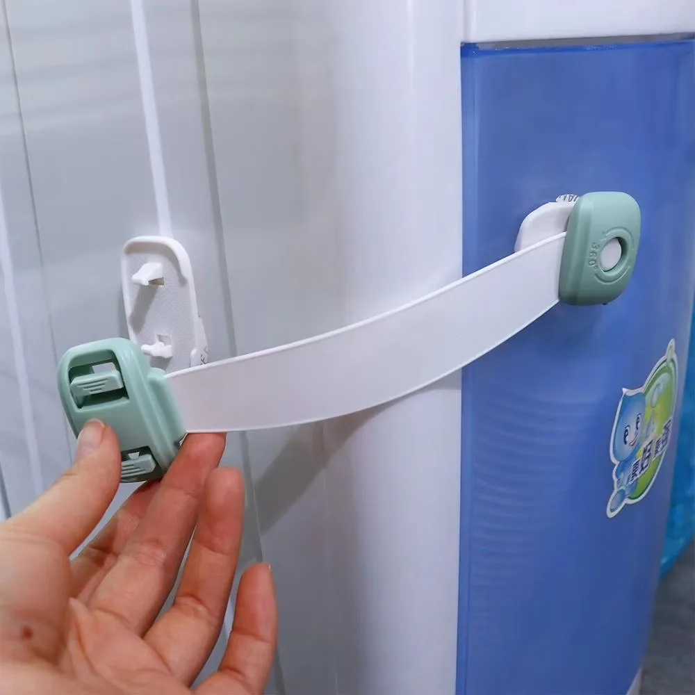 Multi-Function Baby Safety Drawer Door Lock 1Set Child Protection Anti-Pinch Cabinet Refrigerator Safety Buckle Plastic C78-B
