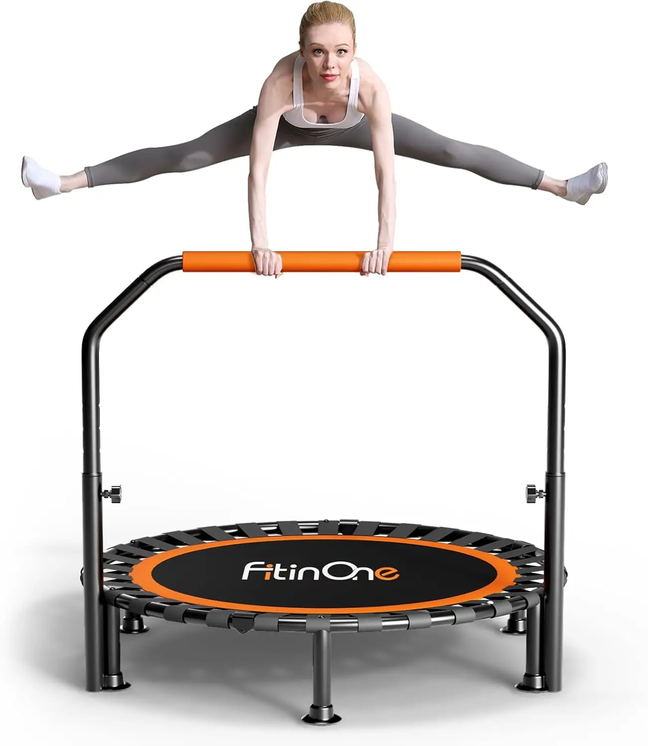 

40"/48" Foldable Mini Trampoline, 330lbs Capacity, Portable Exercise Rebounder with Durable Bungee Band for Adults and Kids