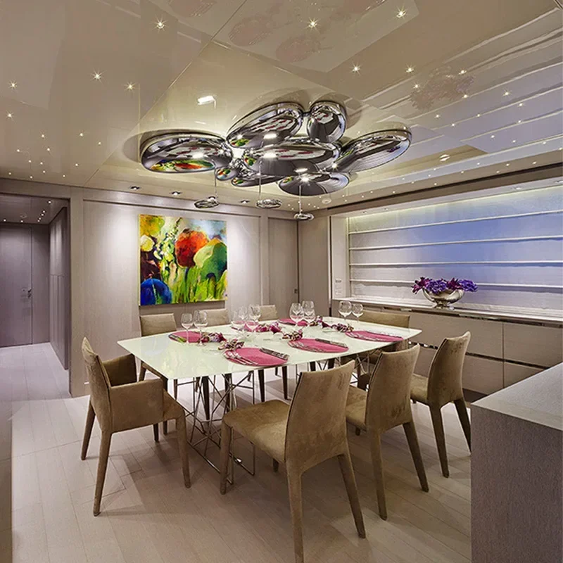 SANDYHA Modern Geometric LED Ceiling Light for Living Room Bedroom Dining Table Indoor Decor Stylish Home Lighting Fixtures