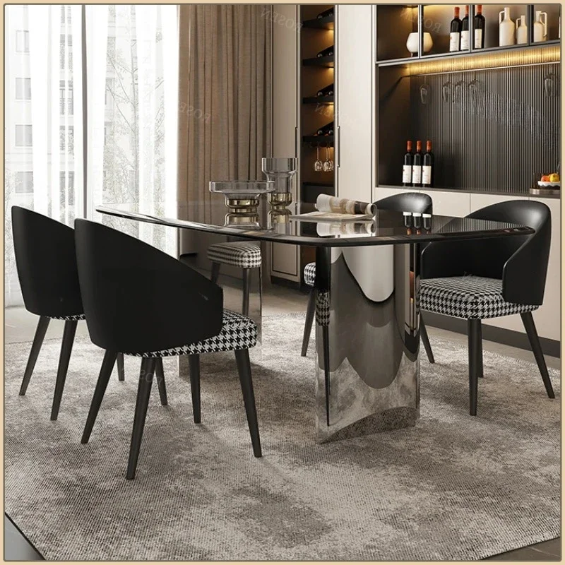 Italian Design Oval Dining Table Chairs Luxury Glass Modern Kitchen Dining Tables Comedores Bureau Mesa Redonda Comedor Tocador