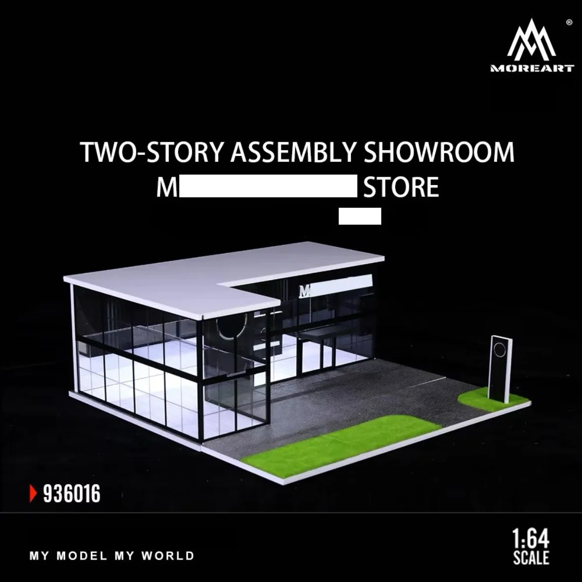 more-art-1-64-double-layer-assembly-exhibition-hall-scene-modelparking-lot-diorama-for-display-collection-gift