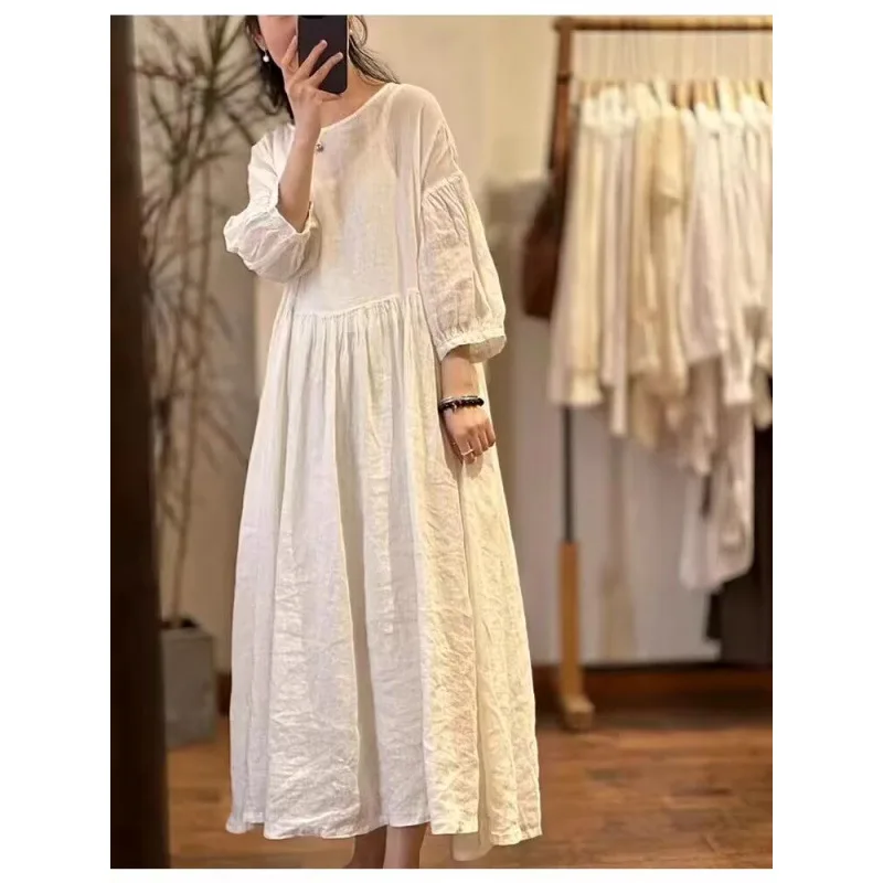 

Long Dress Women Dresses Vintage Vestidos Y2k Streetwear Round Neck Full Sleeve Elegant Splice Party Night Work Casual Loose