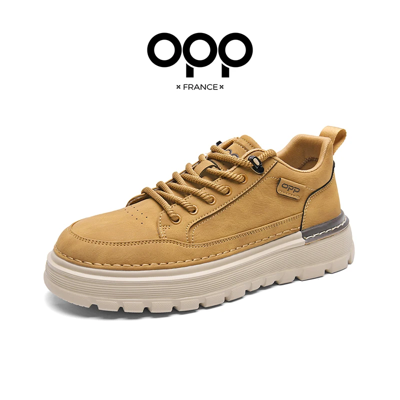 OPP Men's New work Shoes Flats With Running Blance Sports 574 Shoes Footwear Sneakers Genuine Leather work boots
