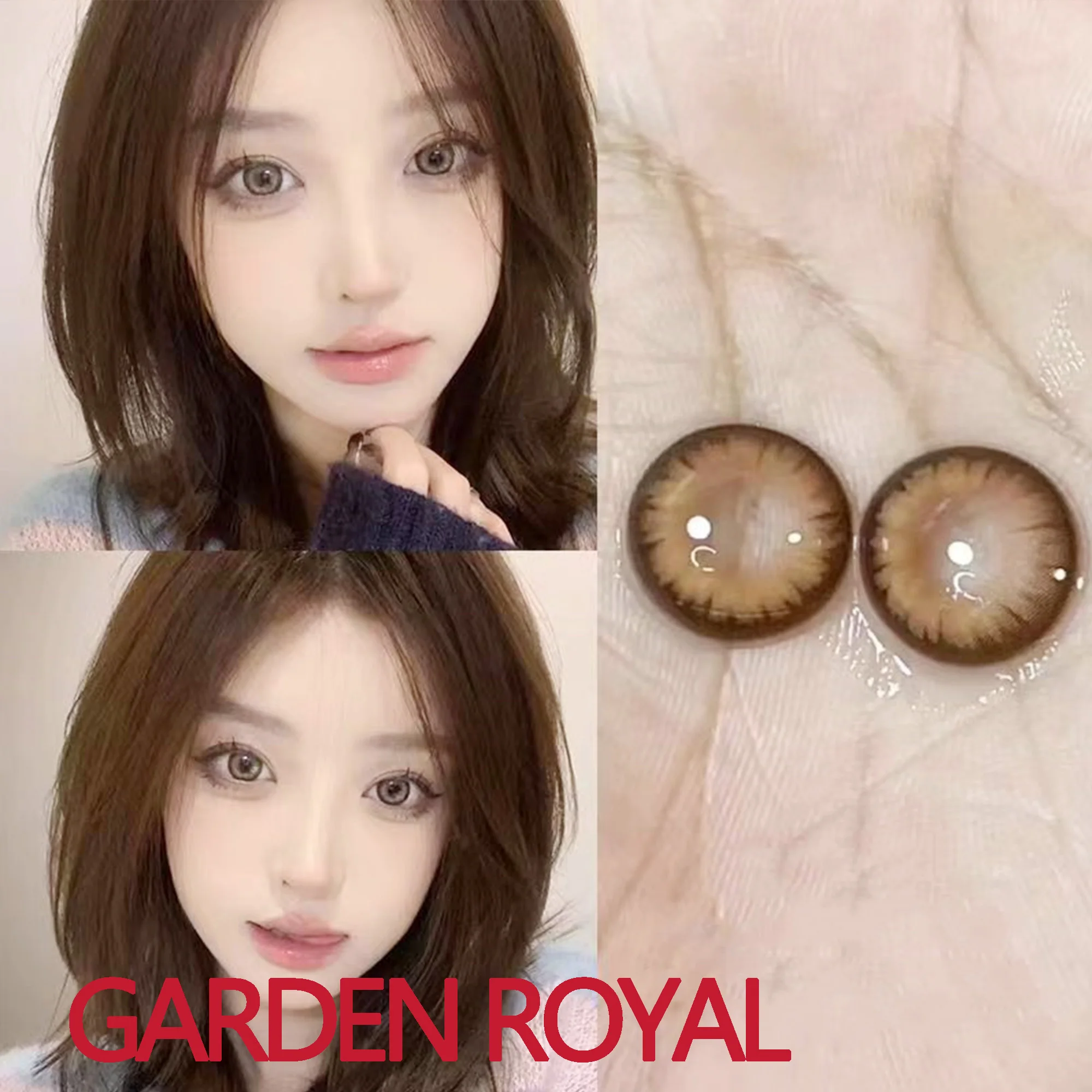 Coslens Brown Cosmetic 14.50mm Dolly Eye Contacts Lenses with Power Anime Eyewear Accessories lentes de contacto Garden Royal