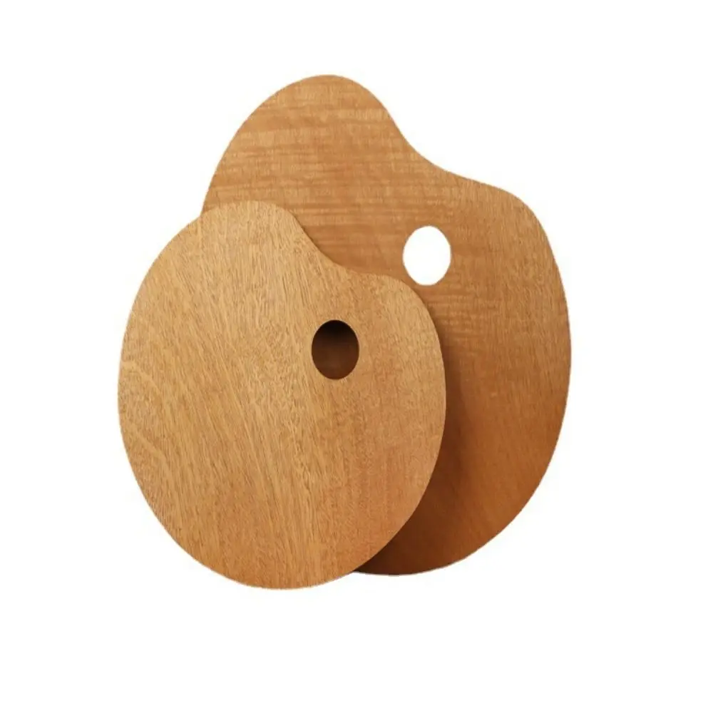 

Painting Color Oil Paint Palette Oval/Square Wooden Color Mixing Board Thumb Holder 4 Size Artist Paint Tray for Art Supply