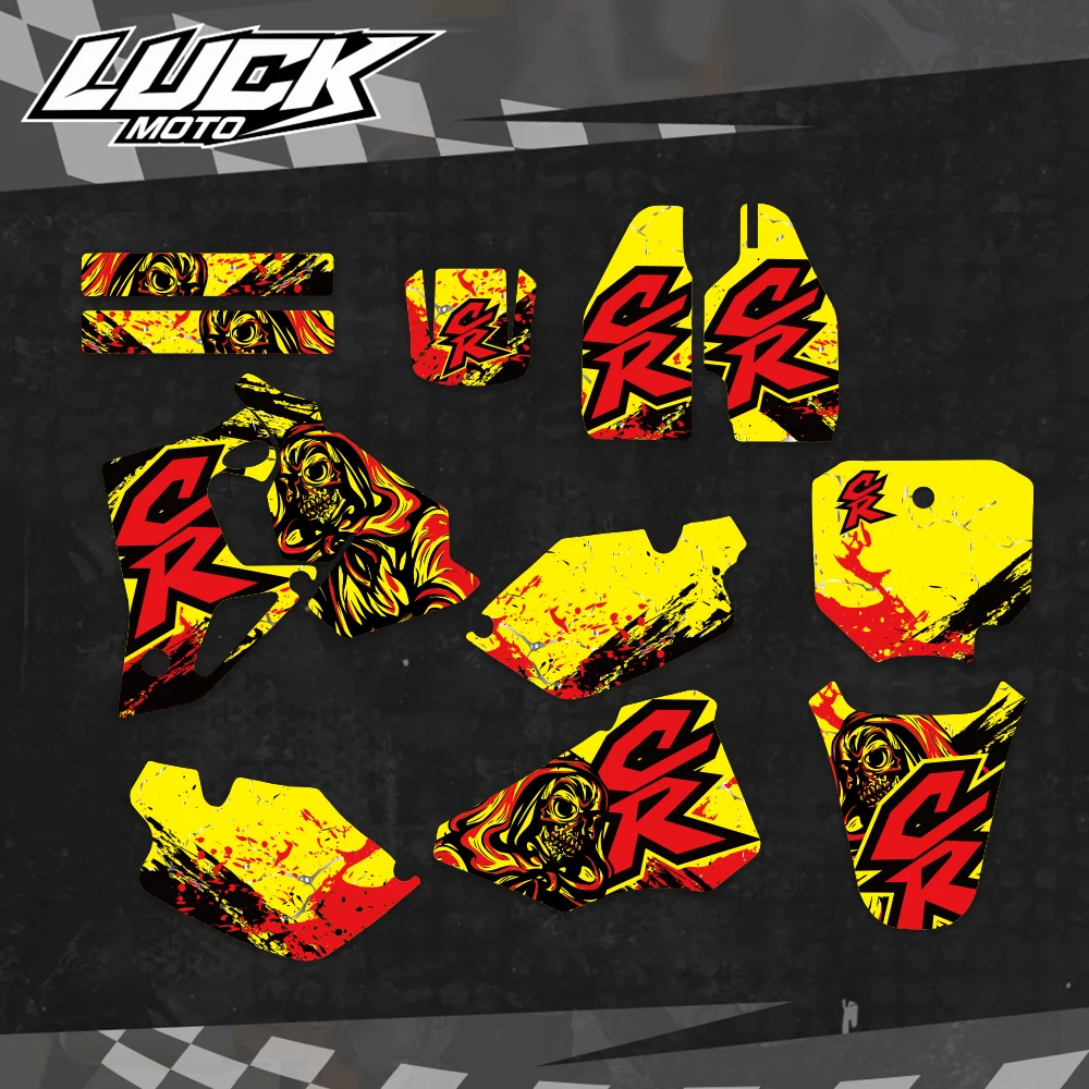 لهوندا CR 80 CR80 1996 1997 1998 1999 2000 2001 2002 كامل الرسومات الشارات ملصقات دراجة نارية خلفية رقم مخصص