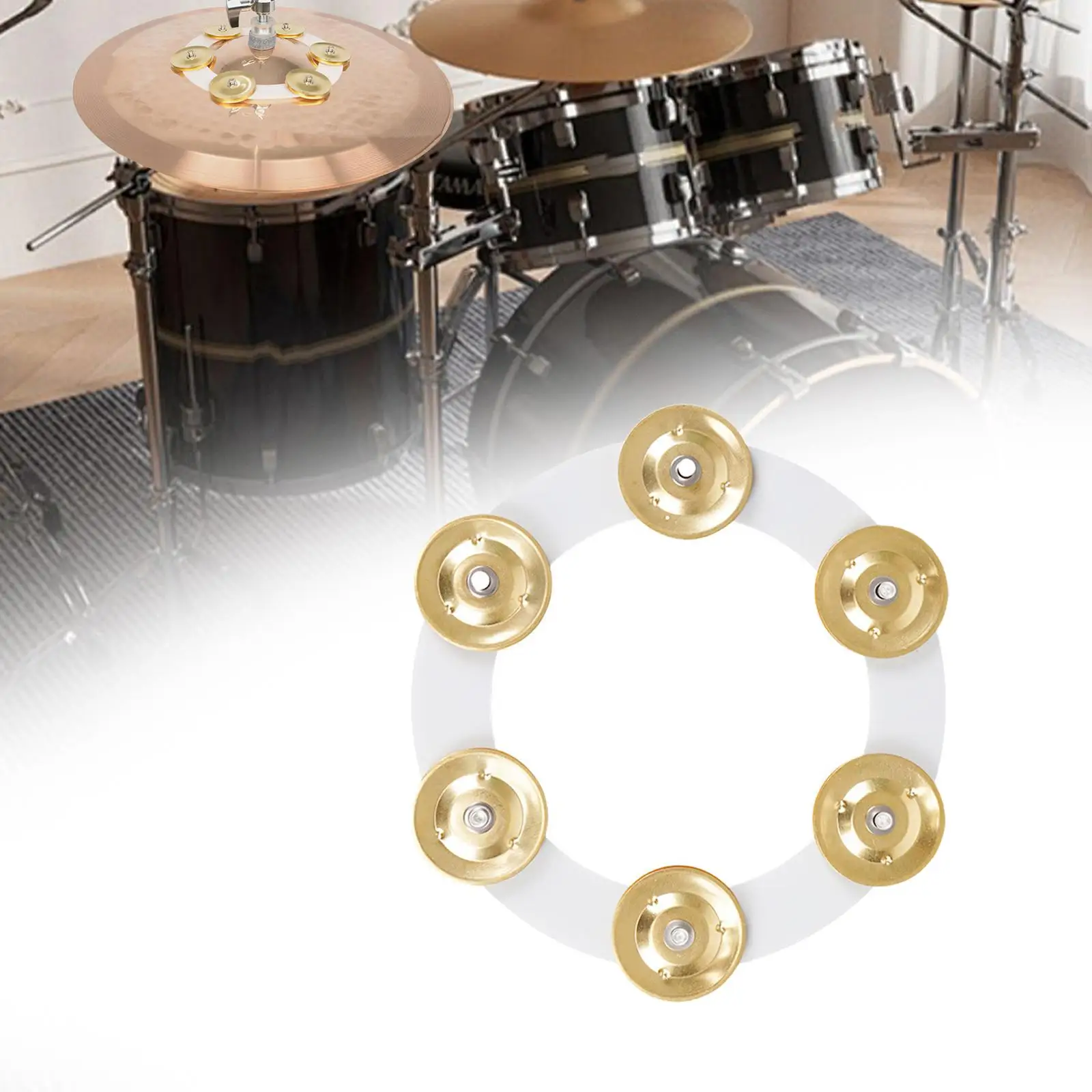 Hi Hat Tambourine Cymbal Rings Percussion Accessories Cymbal Hihat Tambourine Cymbals Ching Rings Tambourine for Concert KTV