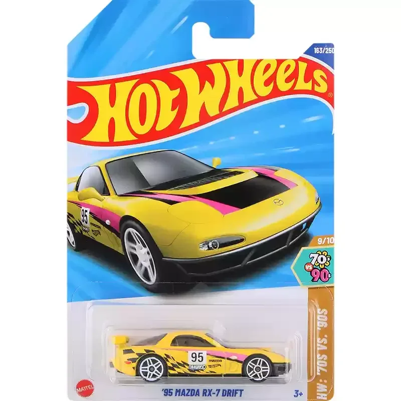 

2025H Original Hot Wheels Car 95 Mazda RX-7 Drift 1/64 Diecast metal model voiture display boys Toys Birthday present juguetes