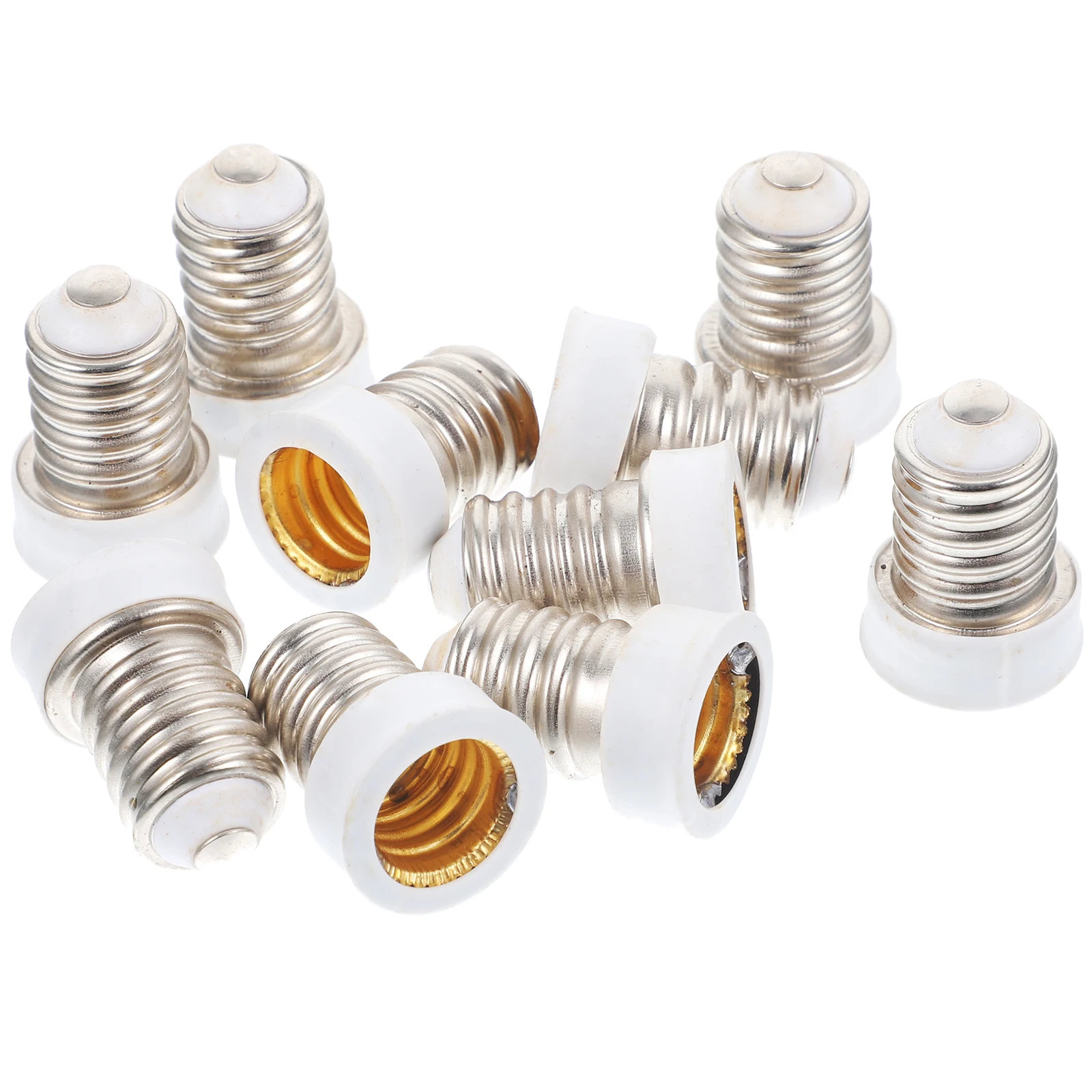 

10Pcs Light Bulb Socket Adapter E14 to E12 Converter for Lamp Base Upgrade No Wiring Required Workshop Carport Basement Lighting