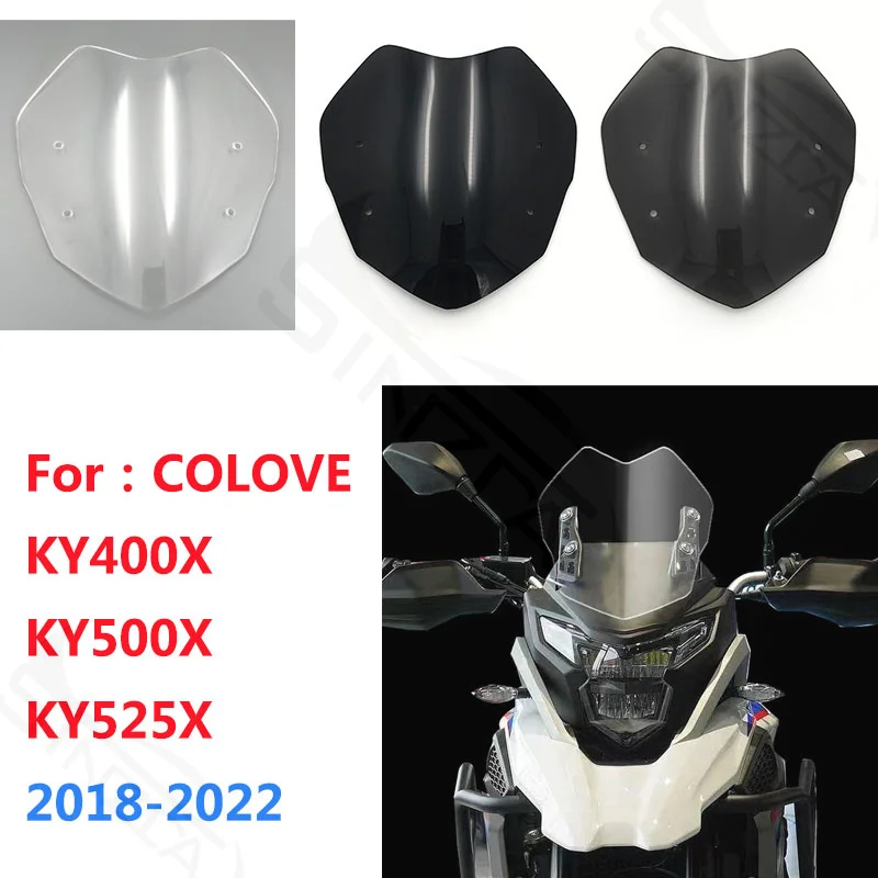 

Screen For Colove 500X 400X 525X KY400X KY500X KY525X Motorcycle Sport Windscreens Windshield Wind Deflectors Acrylic Black