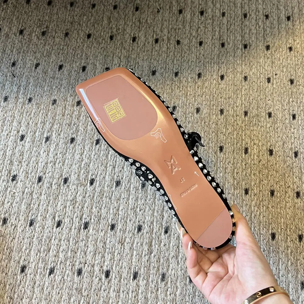 2024 New Design Resale reliable supplier Muaddi Women's Shoes Lady Heart-Shaped Diamond Flat