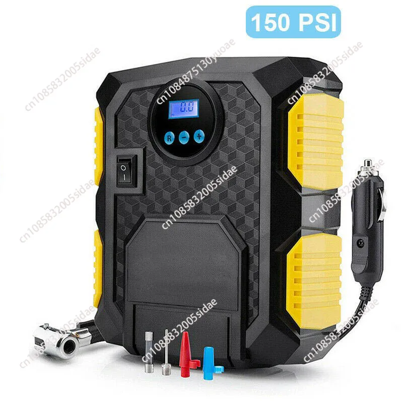 Car Air Compressor Pump Digital 3-meter Power Cord 150 PSI Portable 12V 10A Tire Inflator for Car Motorcycles Bicycles