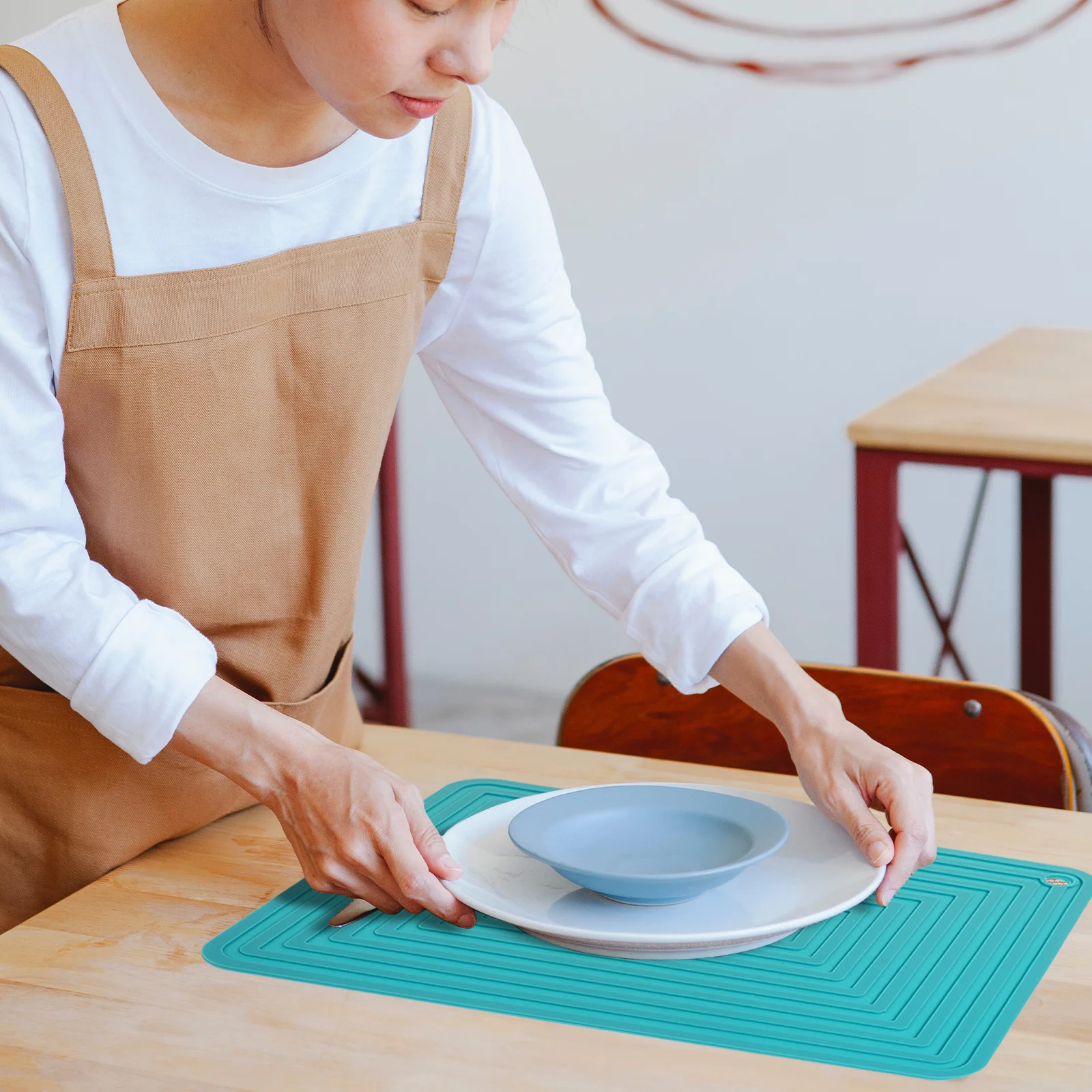 

Drying Pad Non-slip Placemat Silica Gel for Silicone Heat-resistant Drain
