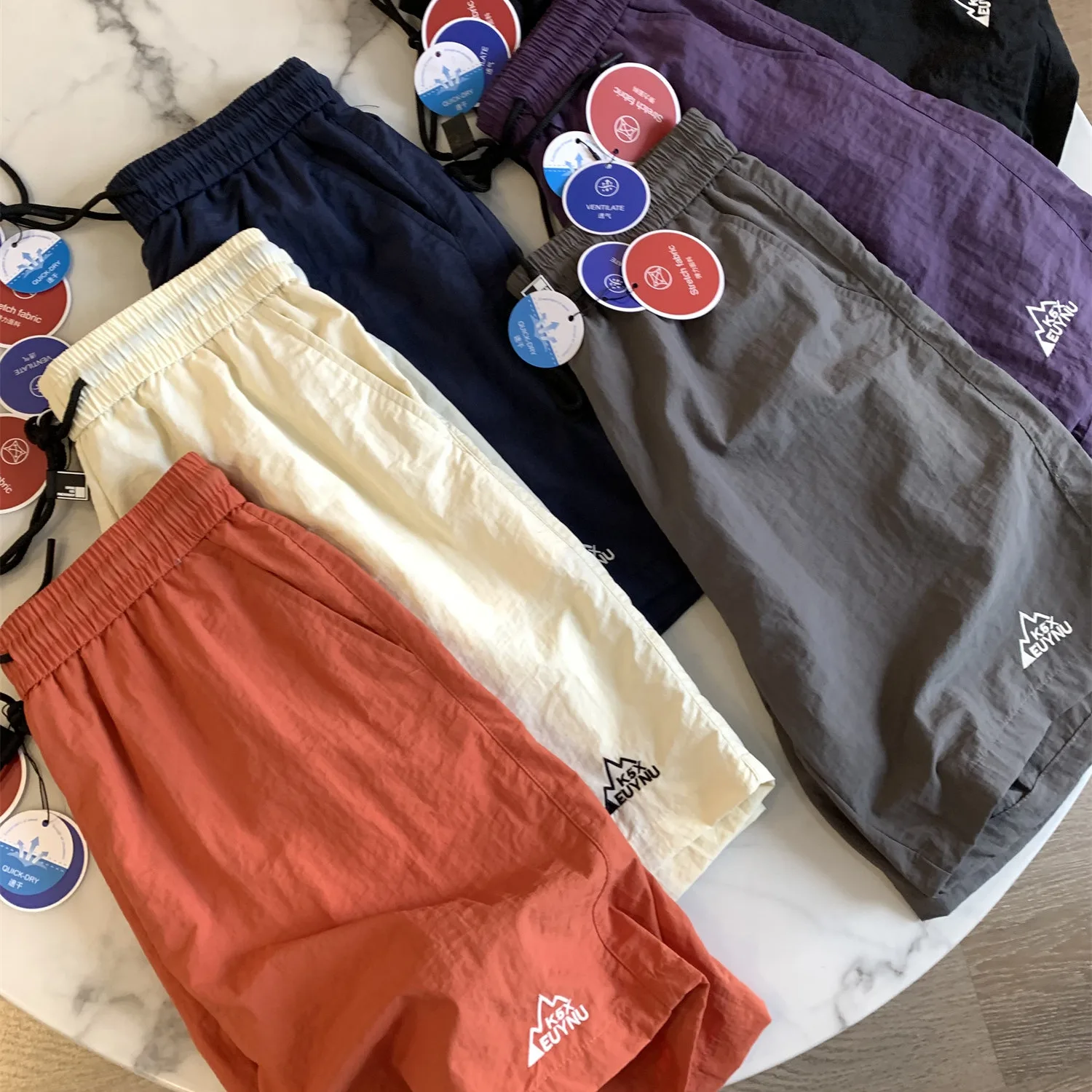 

Быстросохнущая функциональная одежда для активного отдыха! Летние мужские повседневные пляжные брюки-капри с эластичным поясом и поясом-ремнем