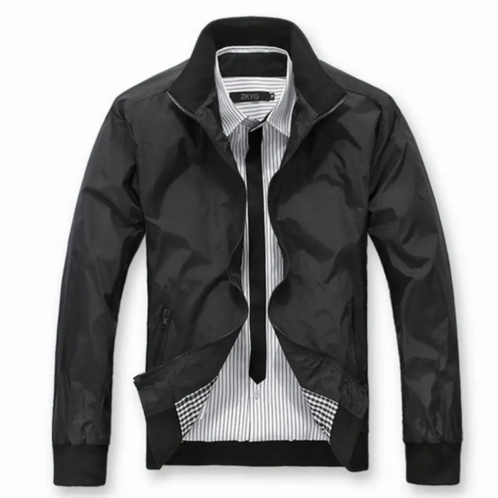 Chaqueta Bomber de calidad para hombre, ropa informal sólida, prendas de vestir exteriores, ropa deportiva mandarín, chaquetas para hombre, primavera y otoño