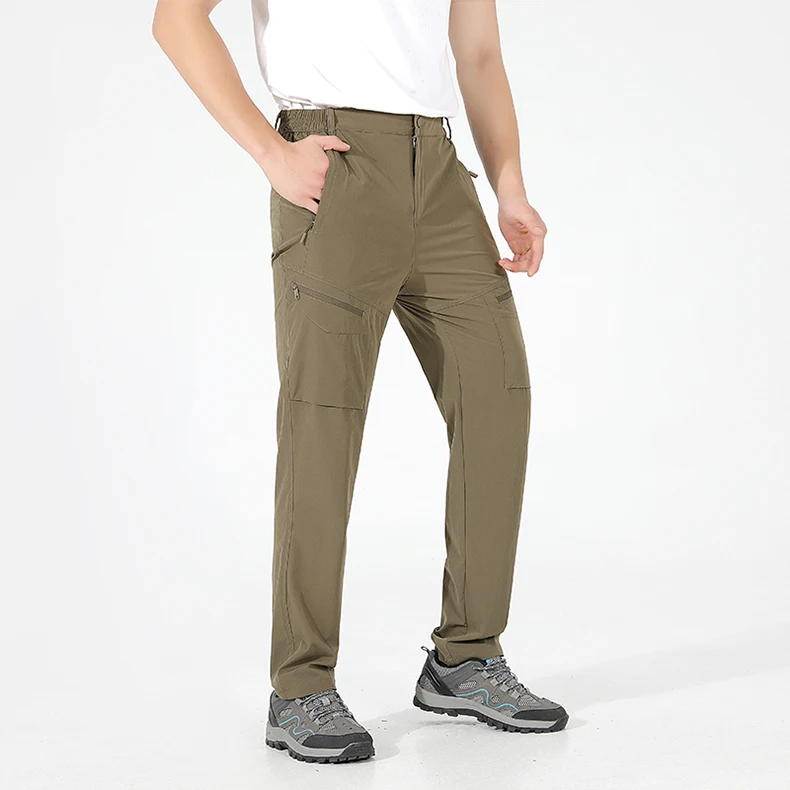 EUMERGX Herren-Sommer-Wanderhose, schnell trocknende, wasserdichte Cargohose, Outdoor-Stretch-Berghose für Camping, Klettern – Detail 17