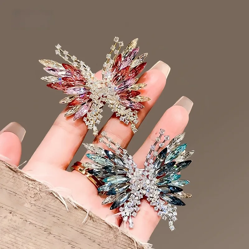 3D Butterfly Brooch for Women - Colorful Crystal Rhinestone Corsage - Elegant Luxury Floral Pin - Glamorous Dress Jewelry Gift