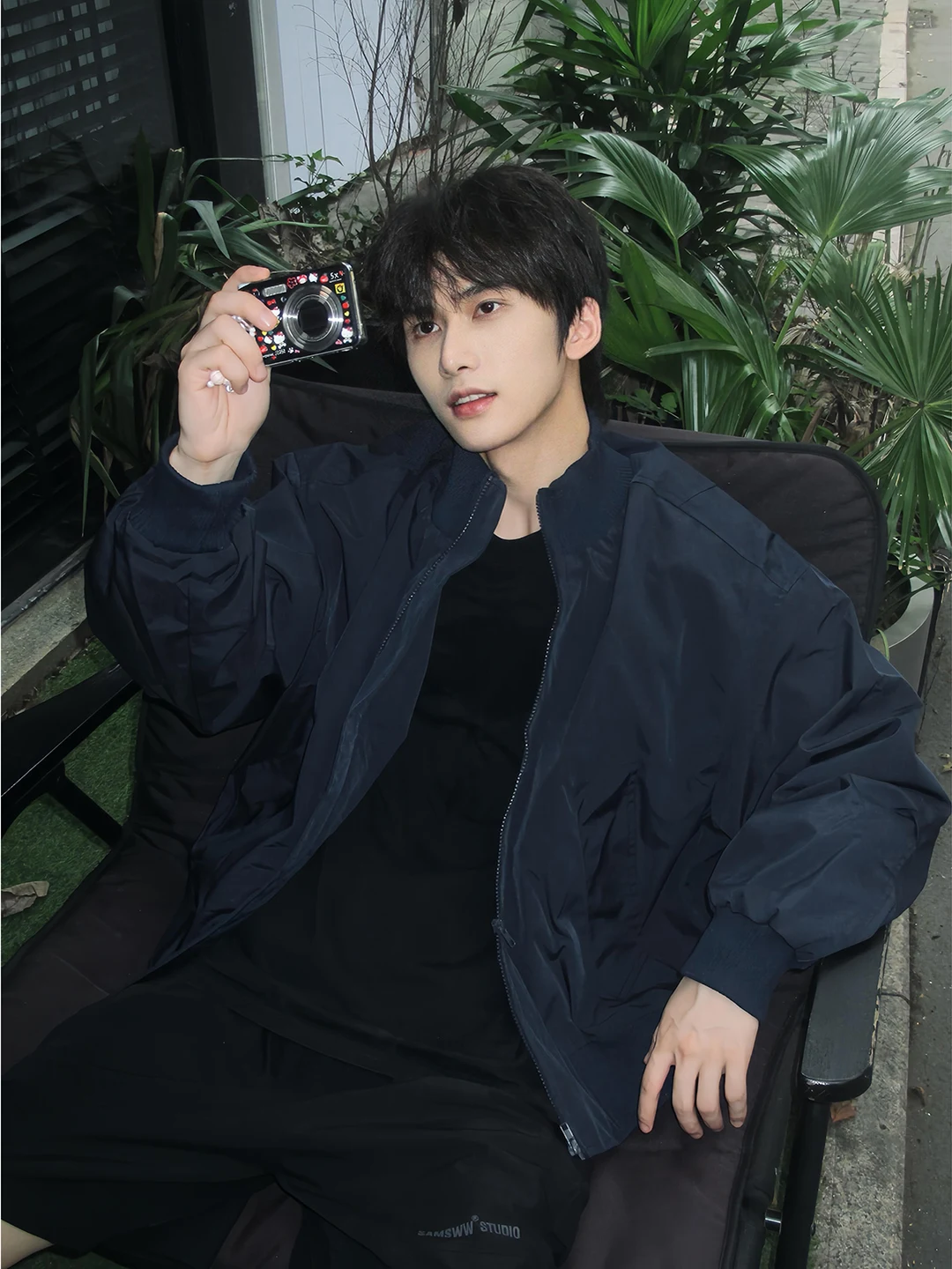 

Куртка-бомбер Oumulong для мальчиков, синяя, осенняя, модная, дышащая, на молнии, с длинными рукавами, в бейсбольном стиле