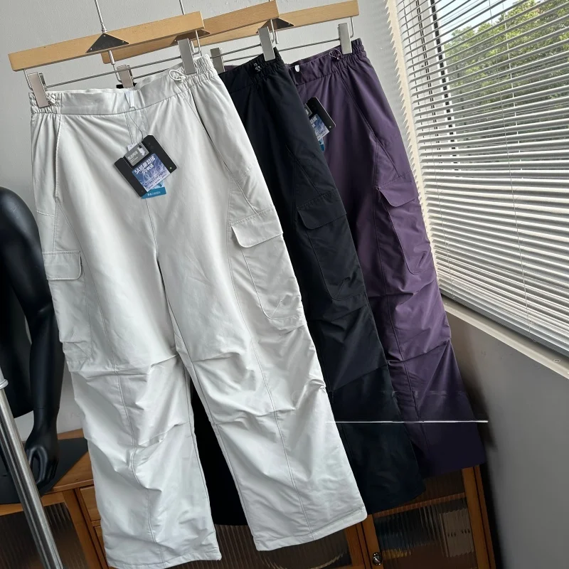 

Теплые зимние брюки для мужчин и женщин, широкие, свободного кроя, для походов в горы, повседневные, длинные, для активного отдыха.