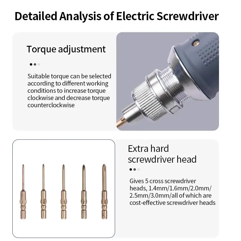 Rechargeable Wireless Electric Screwdriver Adjustable Speed Cross Screwdriver Mini 800-bit Maintenance Tool