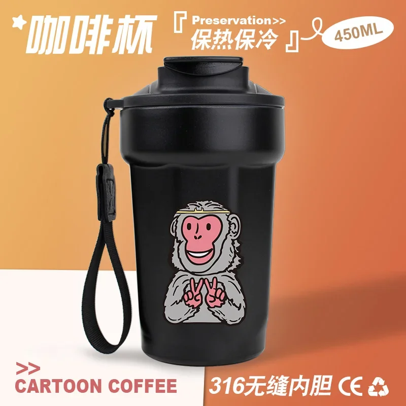 Black Myth Wukong 530ml Anime Water Cup Children Portable Stainless Steel Vacuum Flasks Adult Coffee Cup Water  car accessories