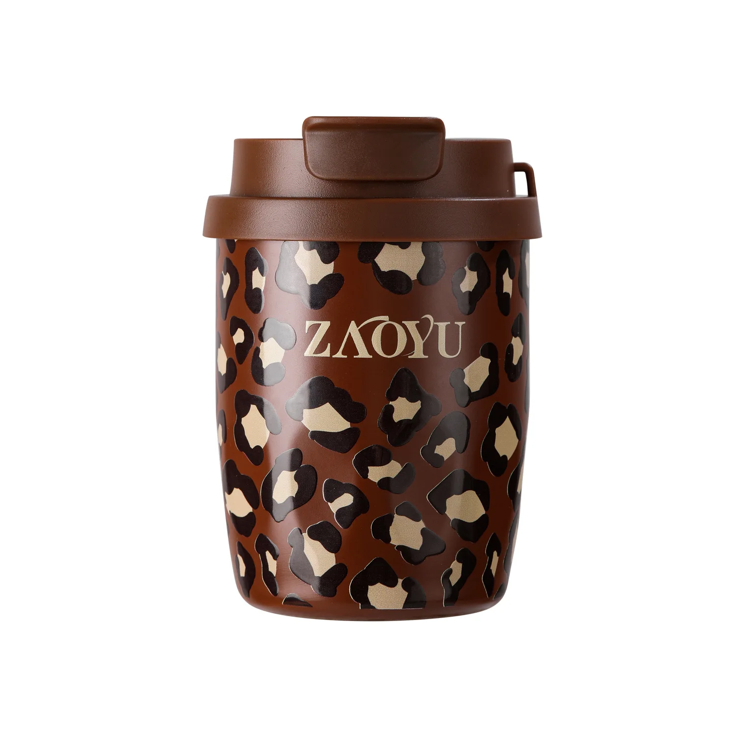 Home 2025 Leopard Print 316 Stainless Steel Ceramic Liner Thermos Cup Coffee Ice Cup Outdoor Portable Double Drink Straw Cup