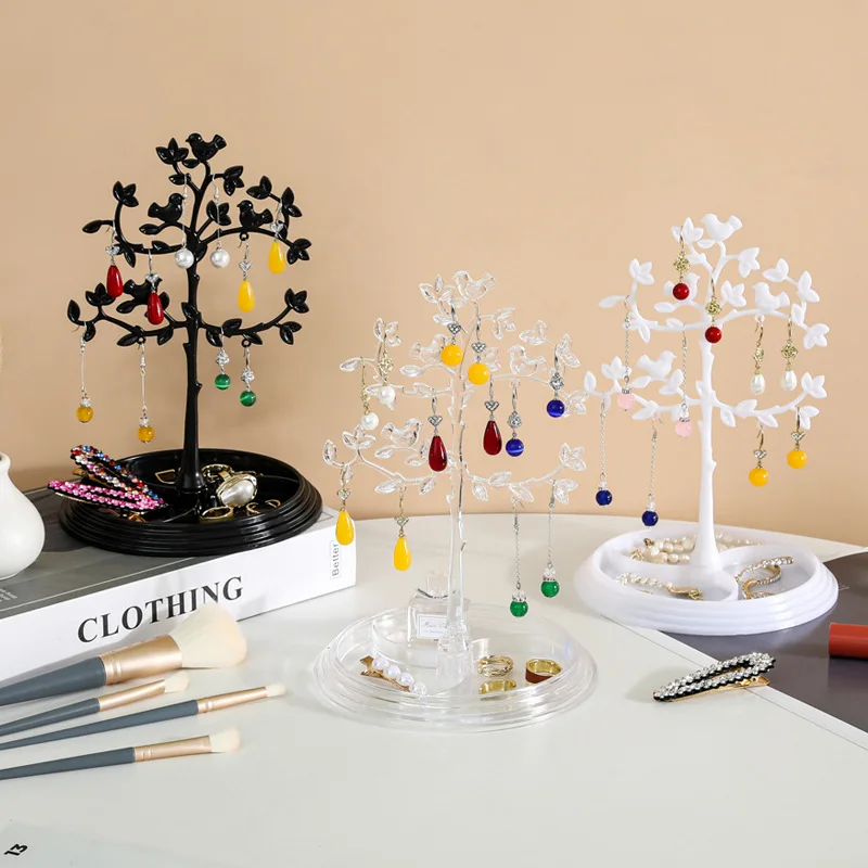 Bird Tree Jewelry Display Stand Cute Rings Earrings Bracelet Keychain Hairpin Necklace Hanger Rack Home Dressing Table Women