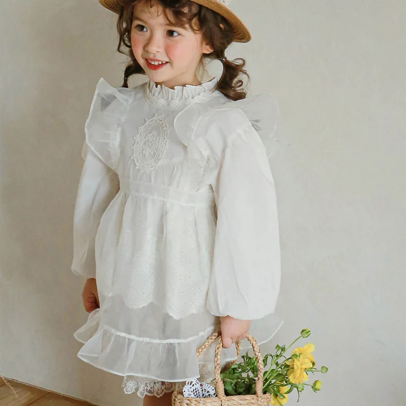 Children Clothing Girls Overall 2023 Spring Autumn New Fashionable Korean Style Girls Sweet Style Organza Casual Overall Vest