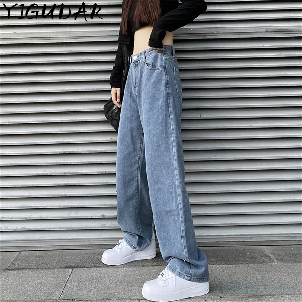 

Y2K Men Korean Fashion Streetwear Hip Hop Low Rise Baggy Jeans Trousers Print Mens Denim Pants Women Oversized Boyfriend Clothes