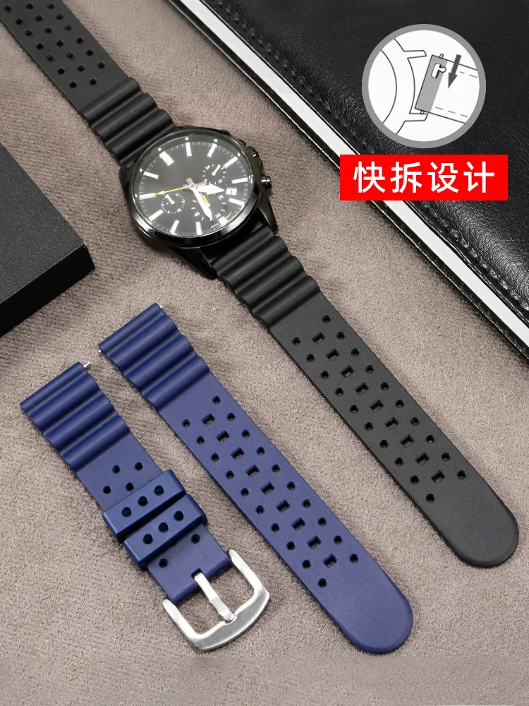 Watch Accessories Silicone Watch Strap 20/22mm for Rolex Seiko Citizen Casio Swordfish Quick Release
