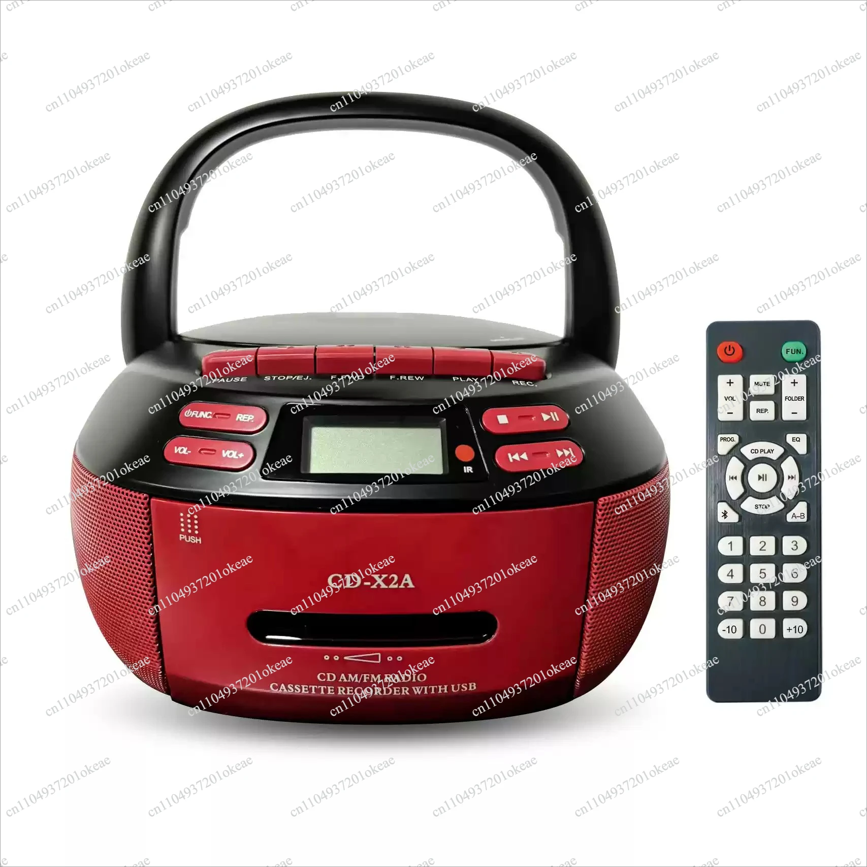 CD Cassette Player Recorder With USB/MP3 And Radios,Portable CD Tape Boombox With Remote Control,AC DC Power