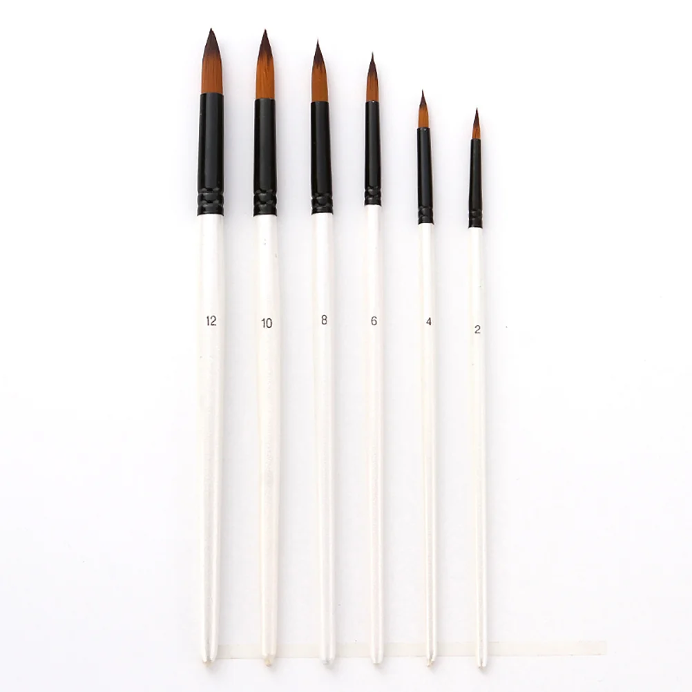 

6pcs Artist Drawing Artist Painting Brush Set Durable Oil Watercolor Brushes High-Quality Nylon Hair Art Supplies Gift