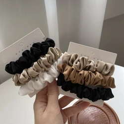 3Pcs Elegant Ponytail Holder Rubber Band Elastic Hairband Hair Accessories Silk Satin Scrunchies Women Solid Color Hair Rope