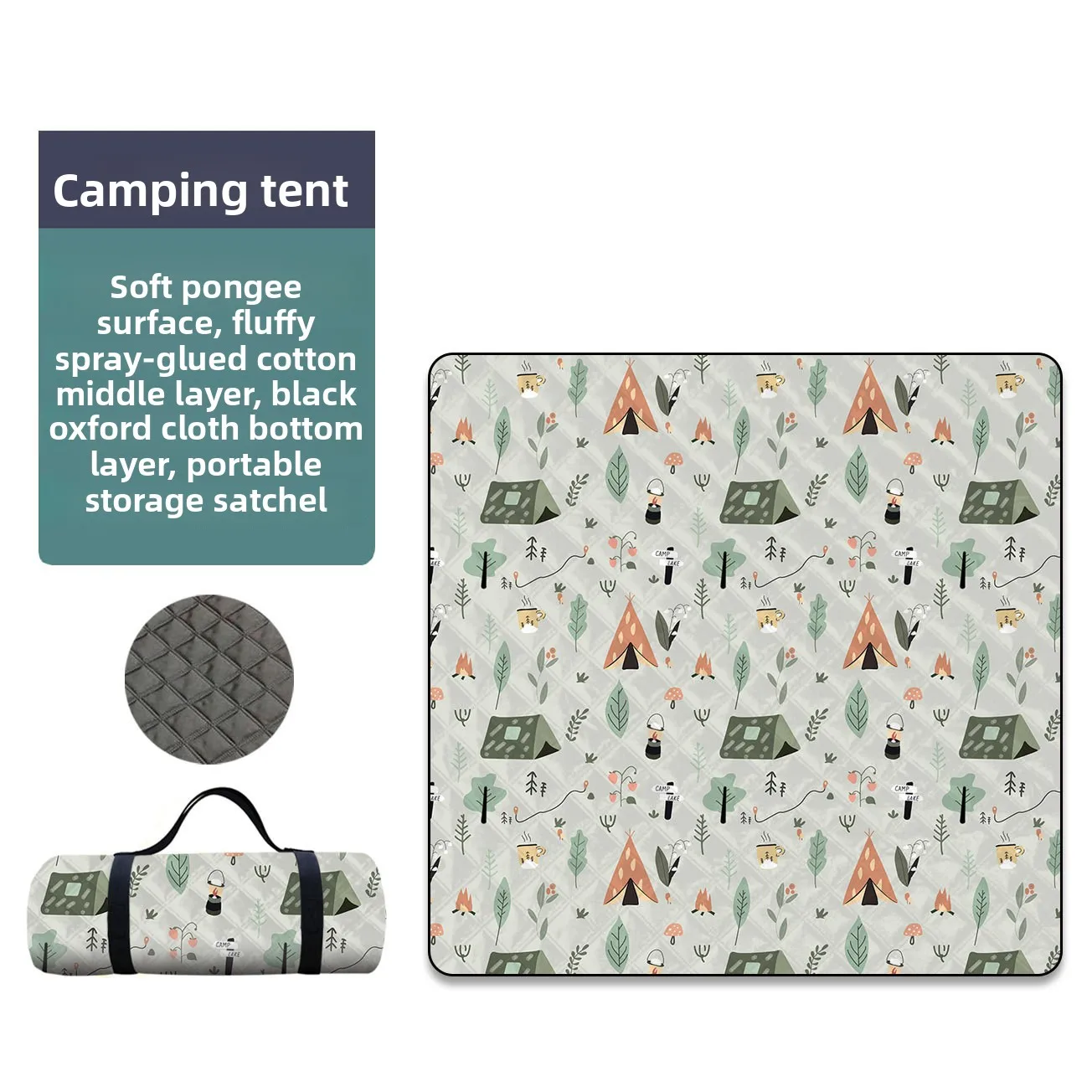 

Camping Blanket, Moisture-proof Thick Picnic Mat, Portable Outdoor Camping Beach Grass Waterproof Mat.