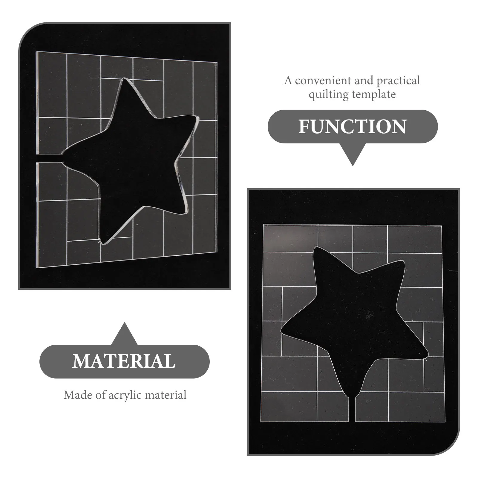 

Quilting Template Star Pattern Acrylic DIY Sewing Stencil for Patchwork Fabric Crafts Embroidery Shapes Transparent Sewing
