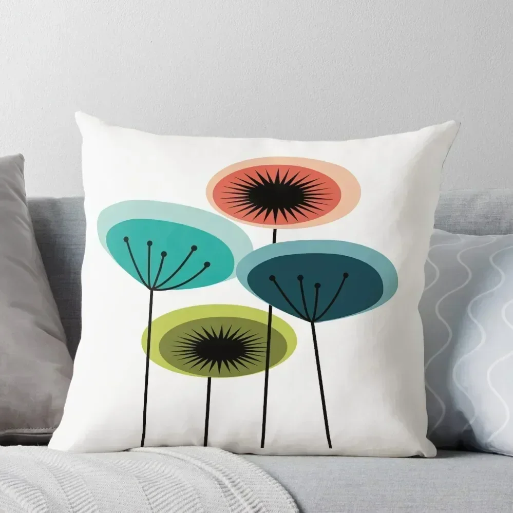 

Flowers - Mid Century Throw Pillow Luxury Pillow Case christmas pillowcases Pillowcase Cushion pillow cover christmas