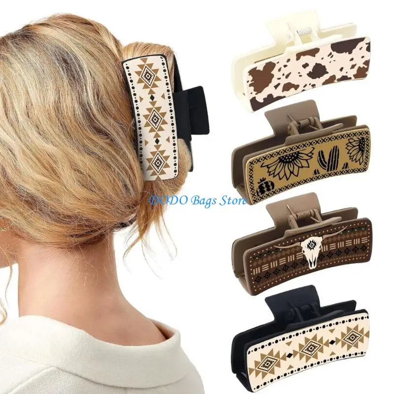 

Western Leather Hair Claw Clip Suit Masquerades Hairclip Novelty Halloween Hairp for Party Decoration