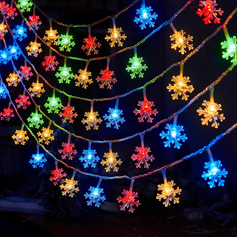 

Battery Operated Snowflake String Lights LED Fairy Lights Bedroom Indoors Garden Christmas Tree Living Room Decoration