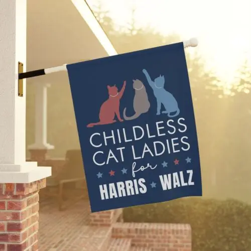 Cat Ladies for Harris Walz 2024 Garden Flag,  Political Yard Flag, Election Flag