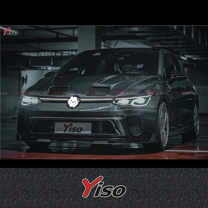 FOR VW GOLF 8 GTI R Volkswagen Golf 8 Rline Modified Carbon fiber  Yiso Front Bumper Aerodynamic kit