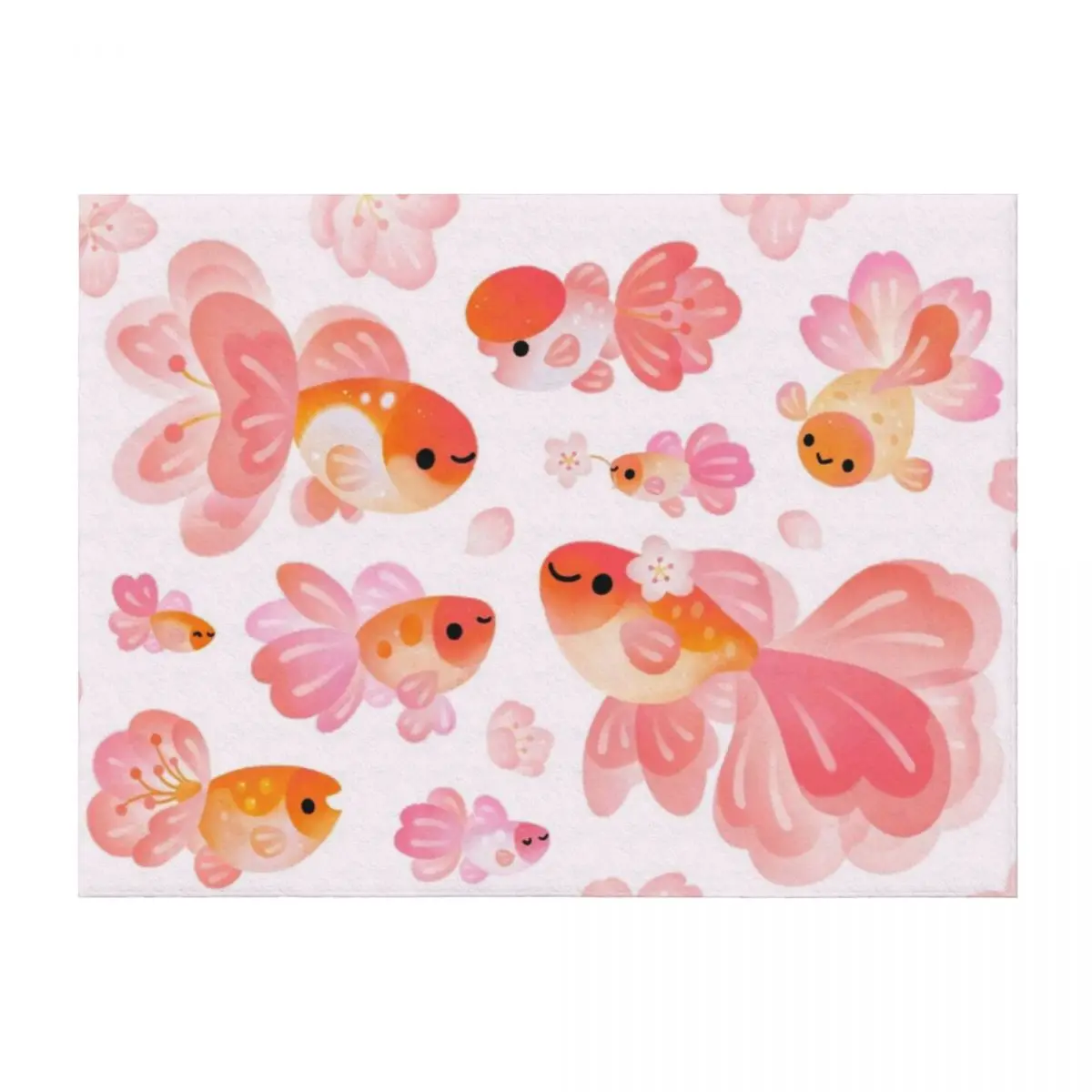 

Cherry Blossom Goldfish 2 Throw Blanket Beach Camping Decoratives bed plaid Blankets