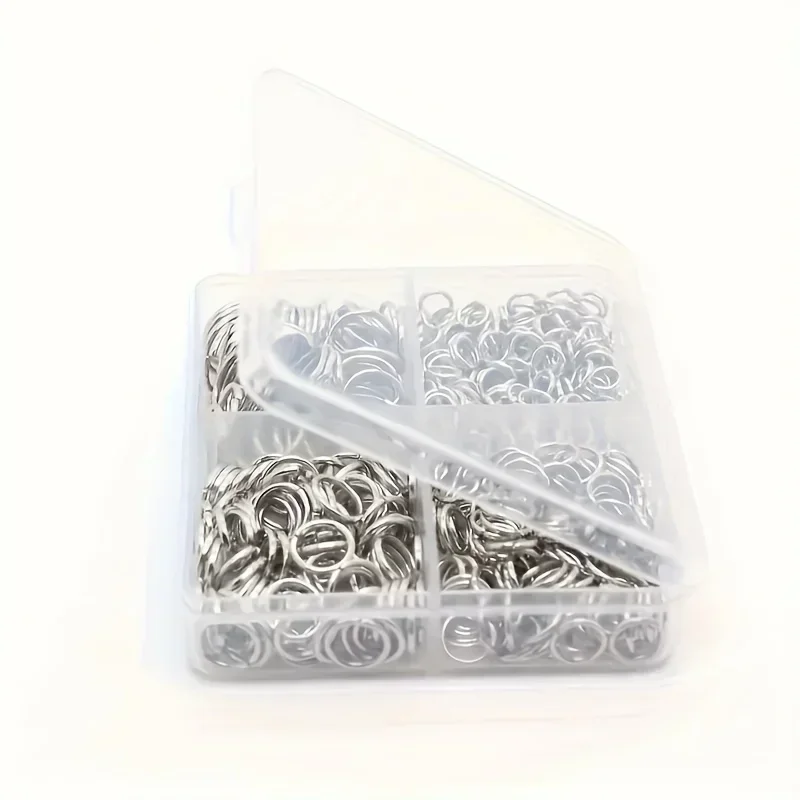 500 Stück Gemischte Offene Biegeringe Set 5mm 6mm 8mm 10mm Verschiedene Größen Flache Verbindungsstücke für DIY Armband Halskette Ohrring Schmuckherstellung – Detail 3