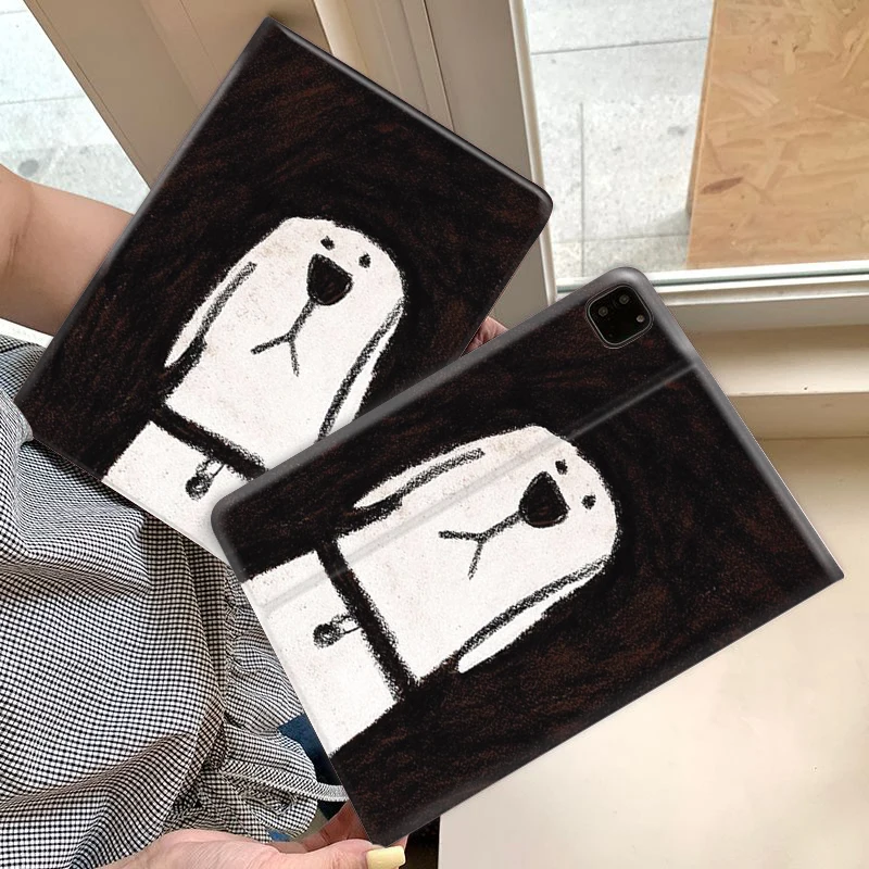 Tablet-Hülle mit Ölgemälde-Welpen-Motiv für iPad Pro 10/11 Zoll 2020/6./7./8. Generation/Air 3./Air 4./9. Generation/Air 5. Generation 2022/Air 16