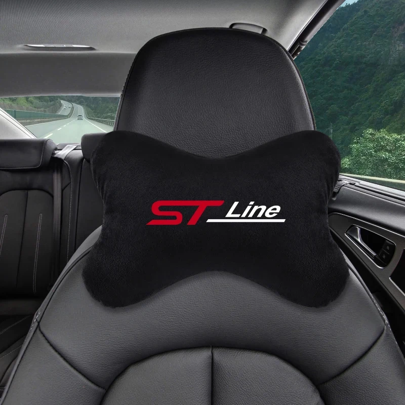 Car Headrest Pillow Breathable Car Neck Pillow Pillow Cushion Universal For Ford ST Line Focus X 2 3 Kuga Fiesta Mondeo Styling