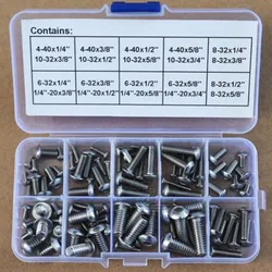 96Pcs Stainless Steel 4-40 1/4