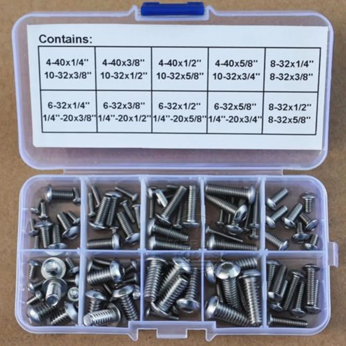 96Pcs Stainless Steel 4-40 1/4