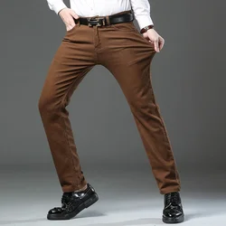 Classic Style 3 Colors Autumn Men's Slim Brown Jeans High Quality Business Casual High Stretch Denim Pants Male Brand Trousers