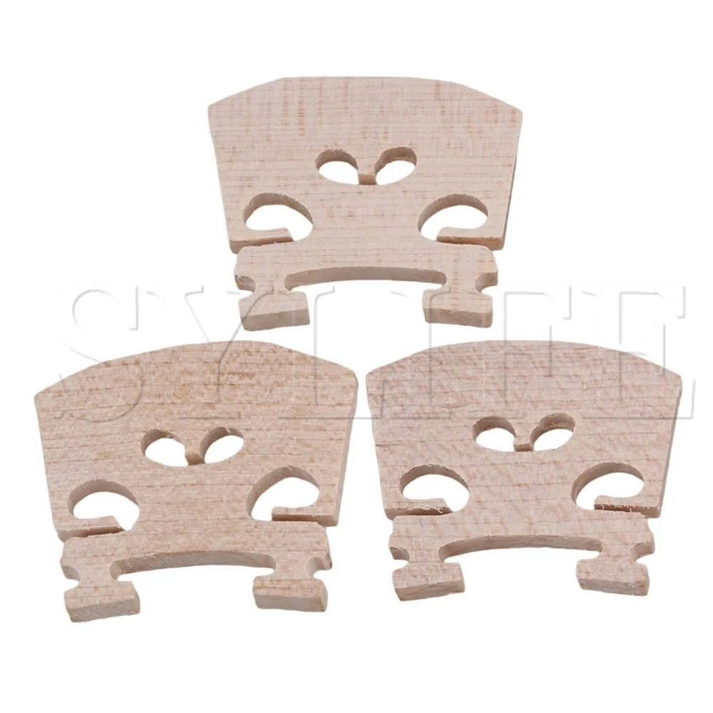 3pcs Wood Violin Fiddle Bridge 1/16 Adjustable Accessoriess Beige