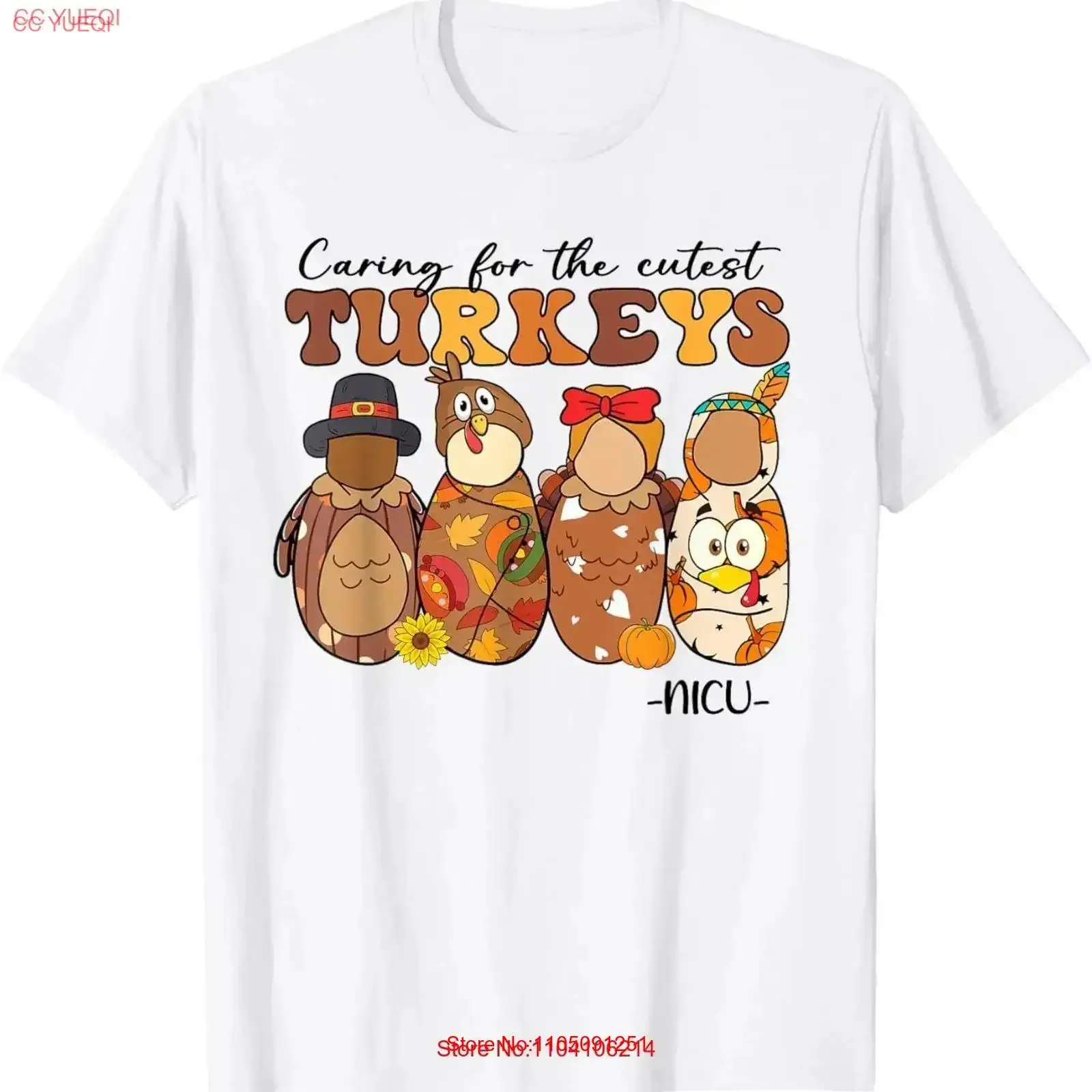 Футболка Caring For The Cute Turkeys NICU для медсестры на День Благодарения, винтажная стираная унисекс, удобная дышащая уличная одежда для мужчин